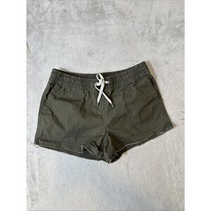 Vuori Drawstring Utility Shorts Olive Green Organic Cotton Size Small